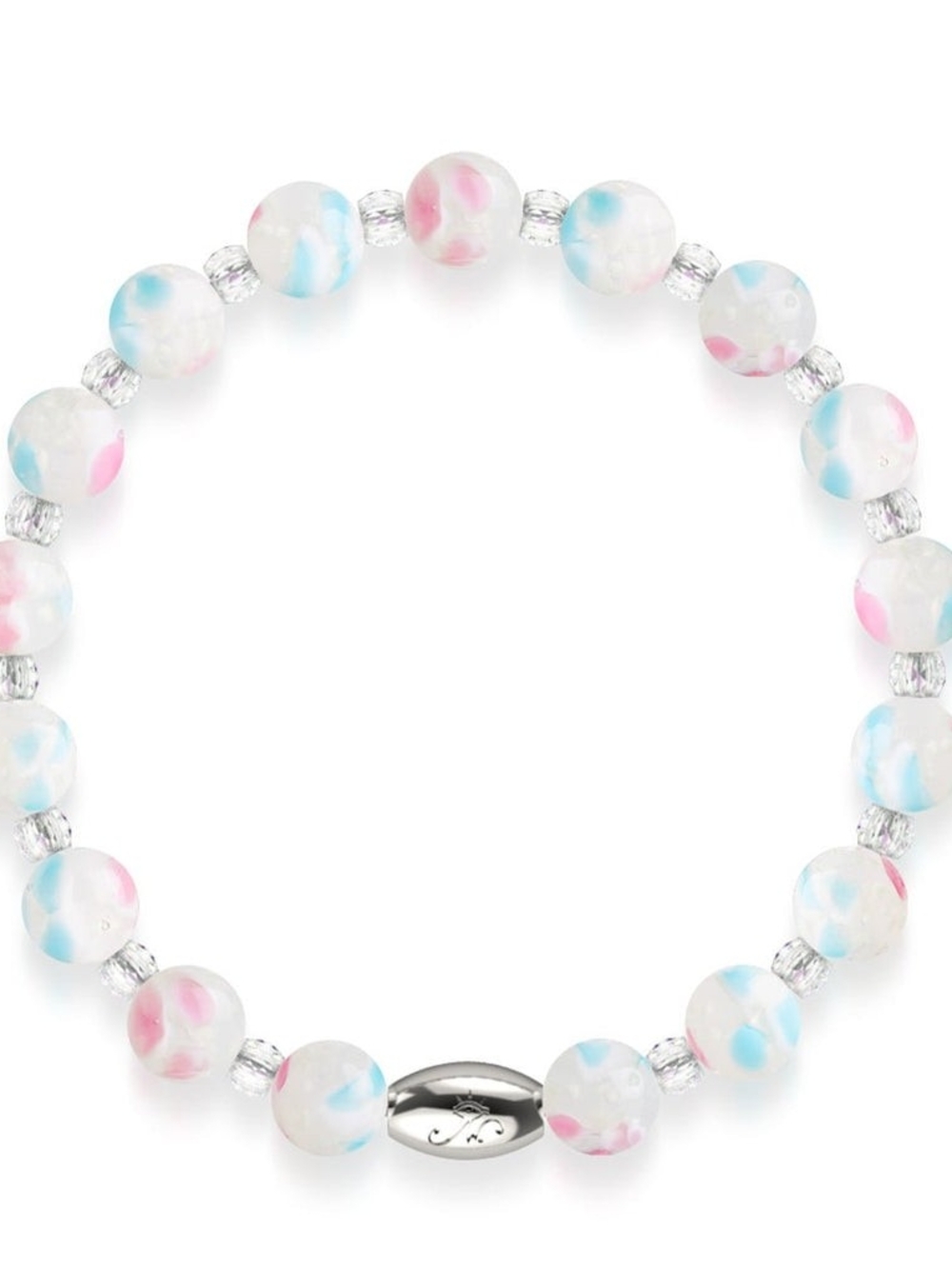 NOGU Orchid Blooms .925 Sterling Silver Firefly Glass Blossom Bracelet